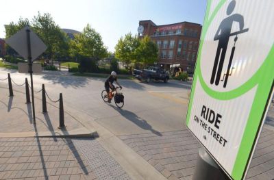 Bike lanes in Uptown Normal